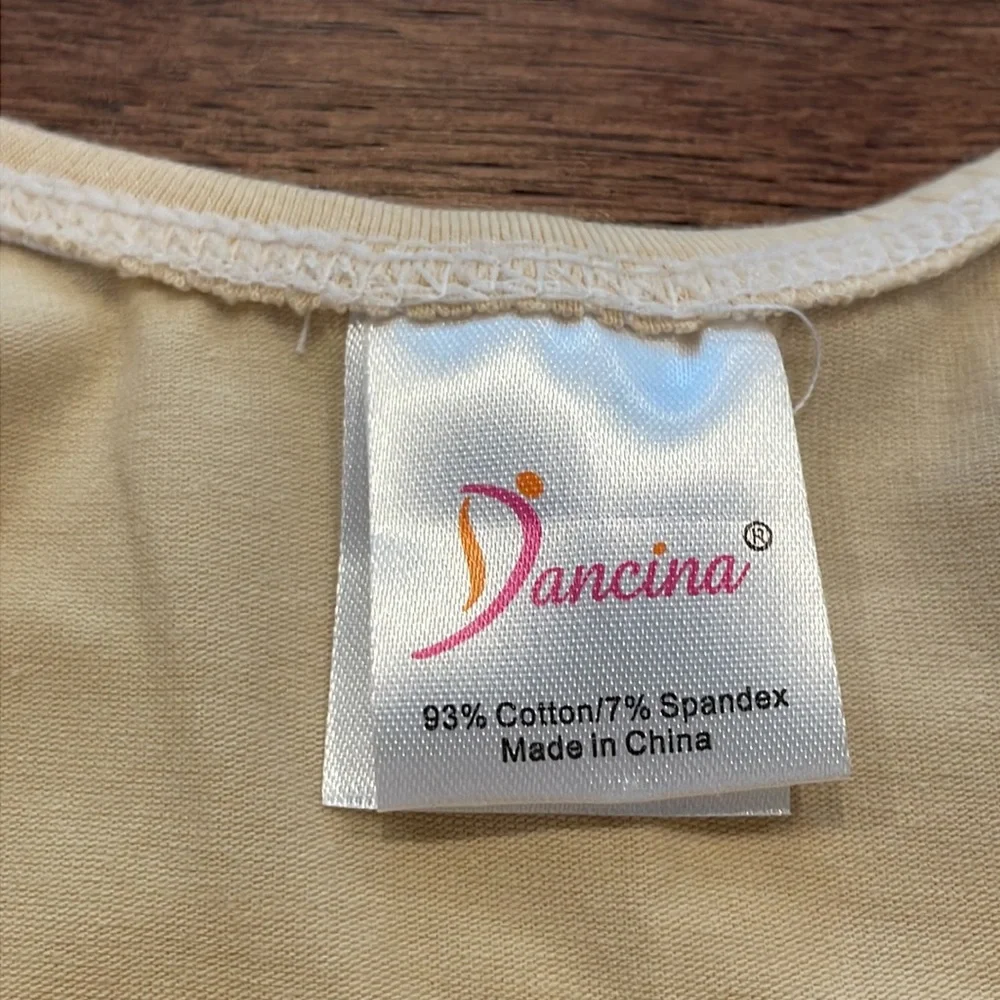Dancina Girls Sleeveless Leotard - Size 8 - Beige